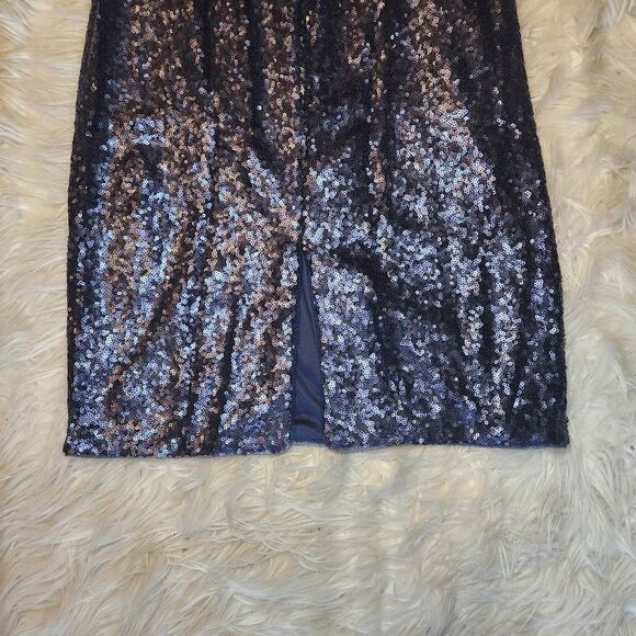 Rene by Rene Ruiz Blue Sequin Ruched Mini Dress - Picture 8 of 11